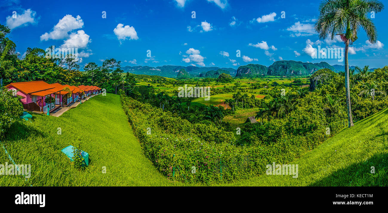 Einer der schönsten Orte in Kuba das grüne Tal von Pinar del Rio. Stockfoto