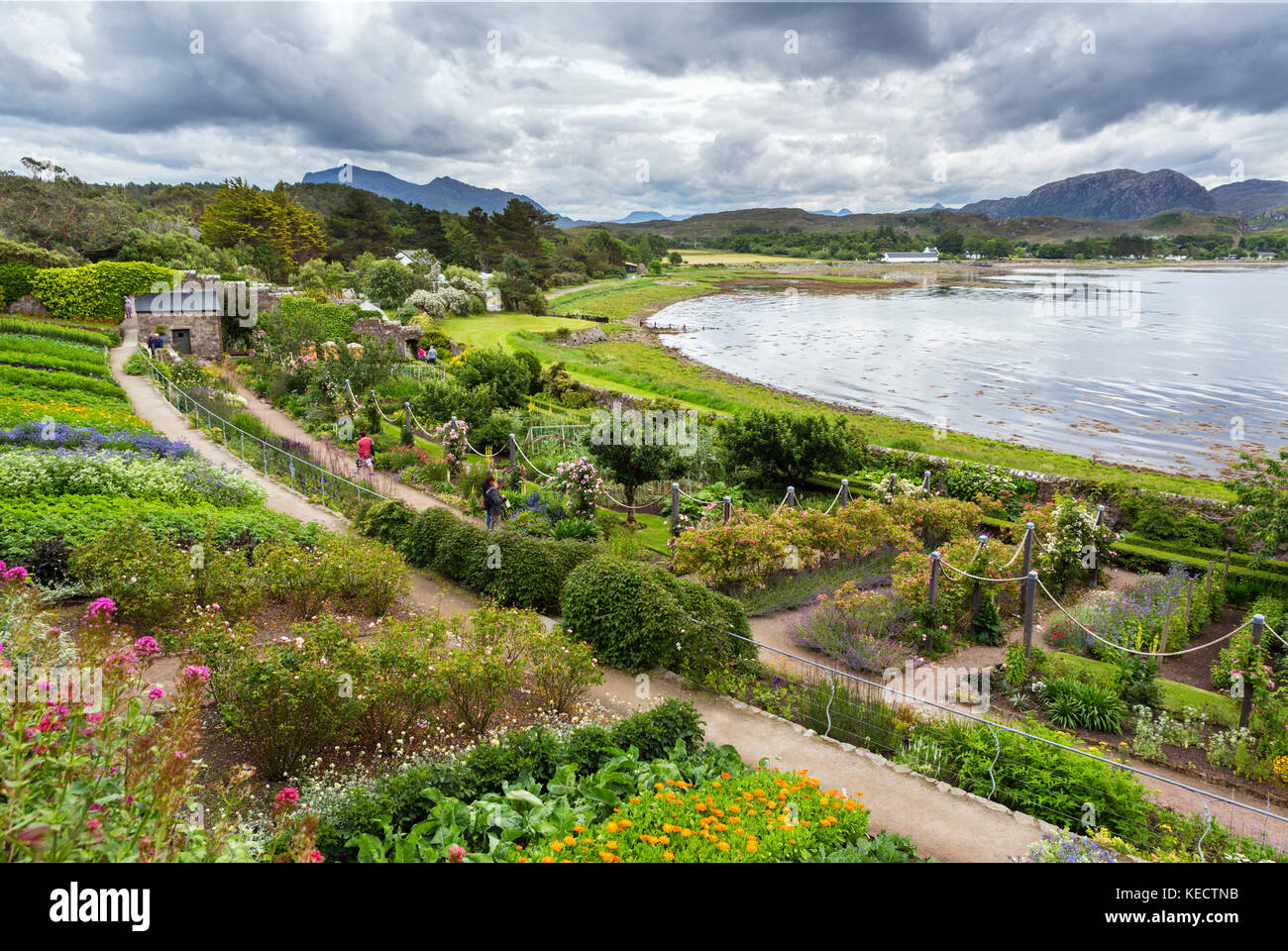 Inverewe Garten Blick über Loch Ewe, Poolewe, Wester Ross, Scottish Highlands, Schottland, UK Stockfoto