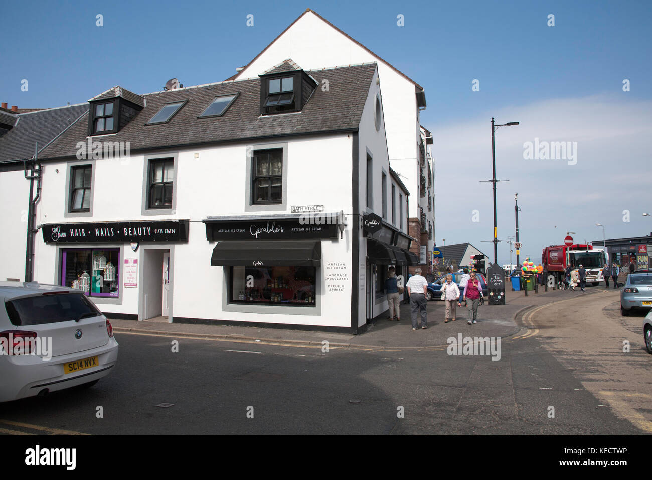 Von Geraldo artisan Eisdiele Badewanne st largs Ayrshire, Schottland Stockfoto