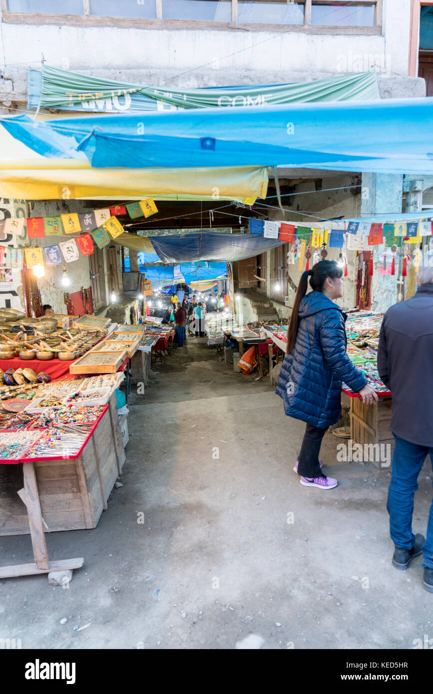Der Tibetische Markt in Leh, Ladakh, Indien Stockfoto