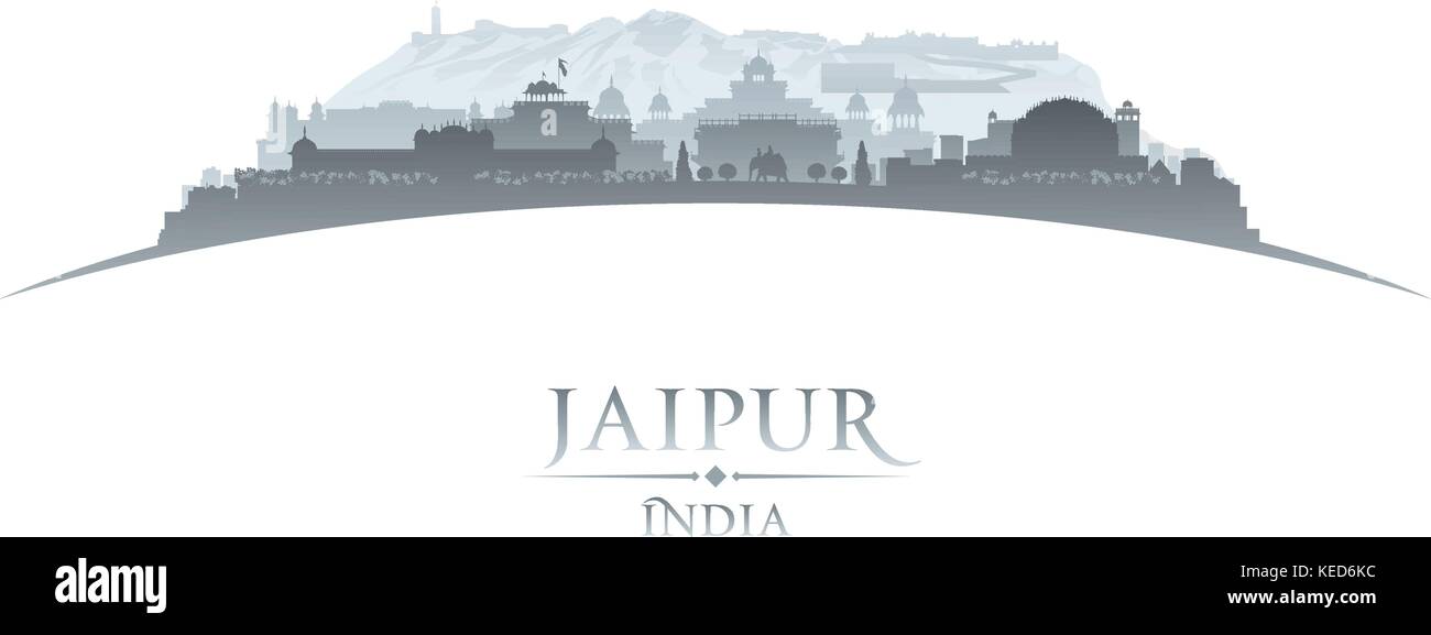 Jaipur Indien Skyline der Stadt Silhouette. Vector Illustration Stock Vektor