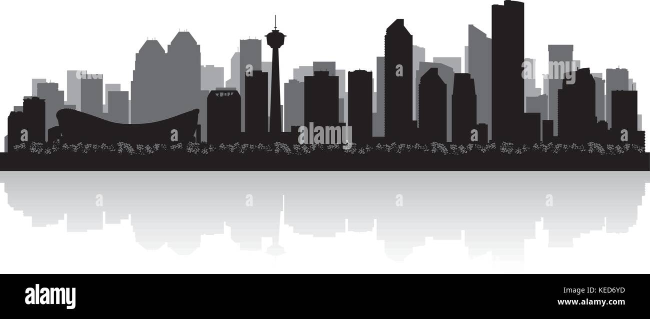 Calgary Kanada Stadt Skyline Silhouette Vektor-illustration Stock Vektor