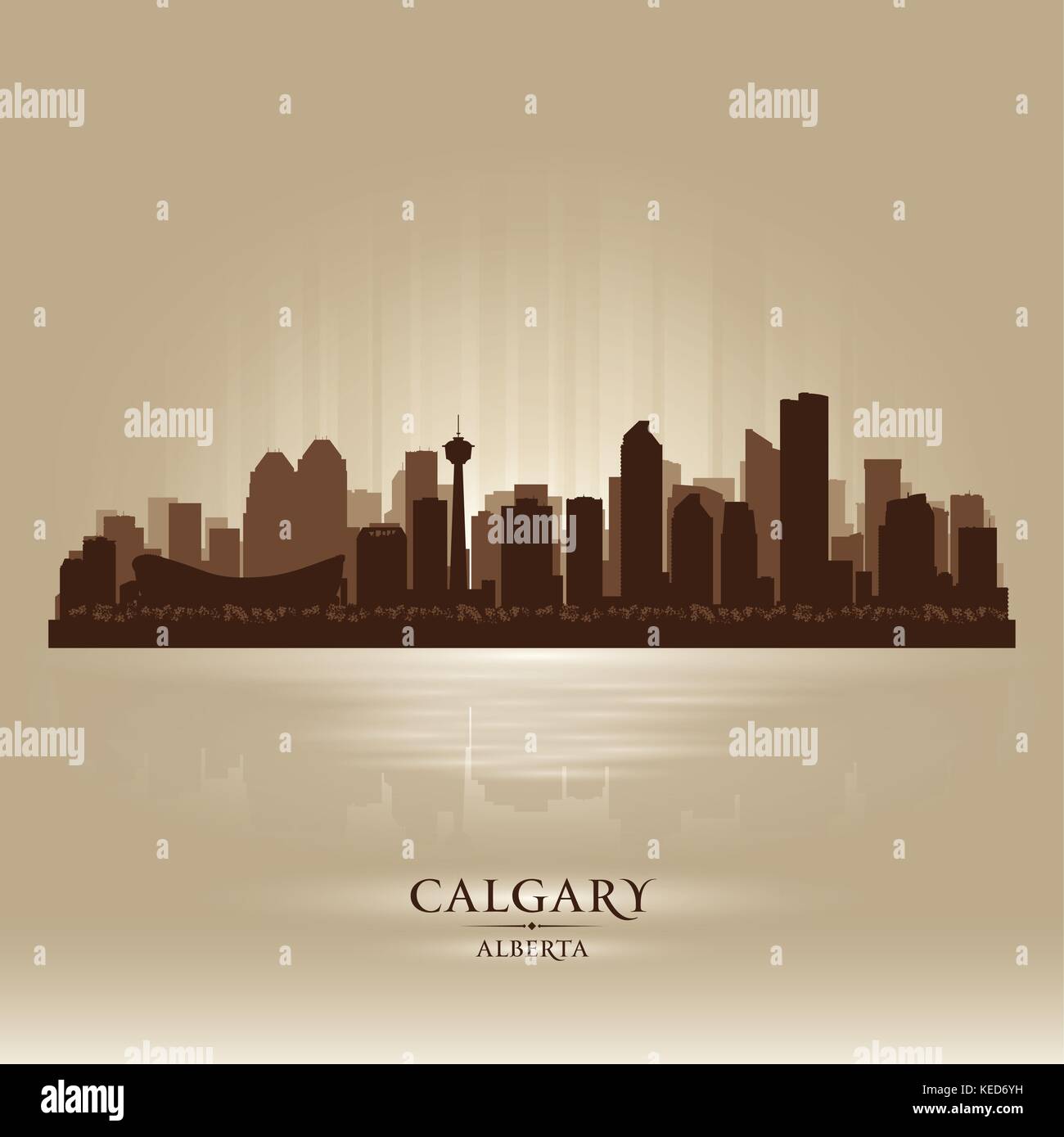 Calgary Alberta Skyline Stadtsilhouette. Vektor-illustration Stock Vektor