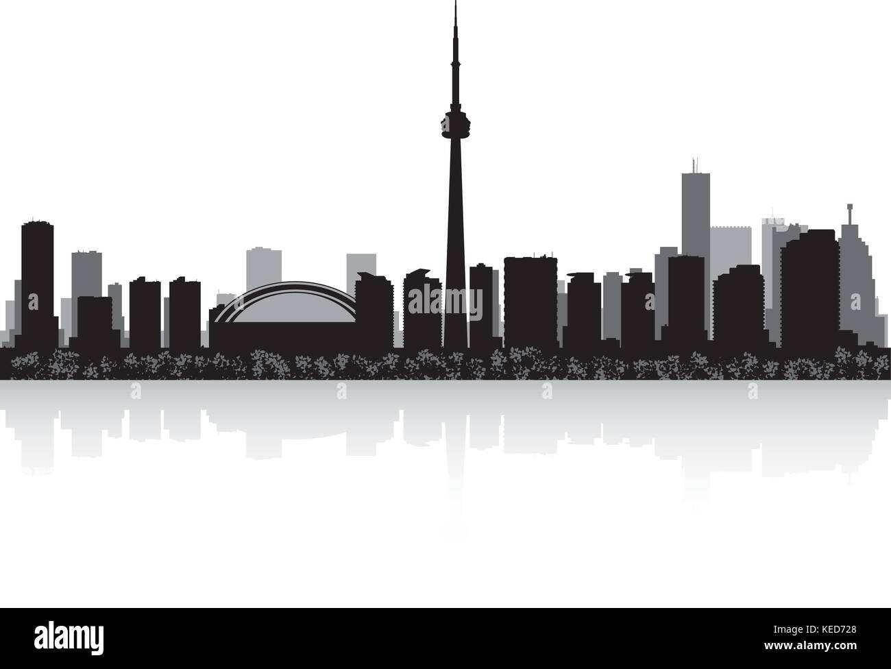 Toronto Kanada Stadt Skyline Silhouette Vektor-illustration Stock Vektor