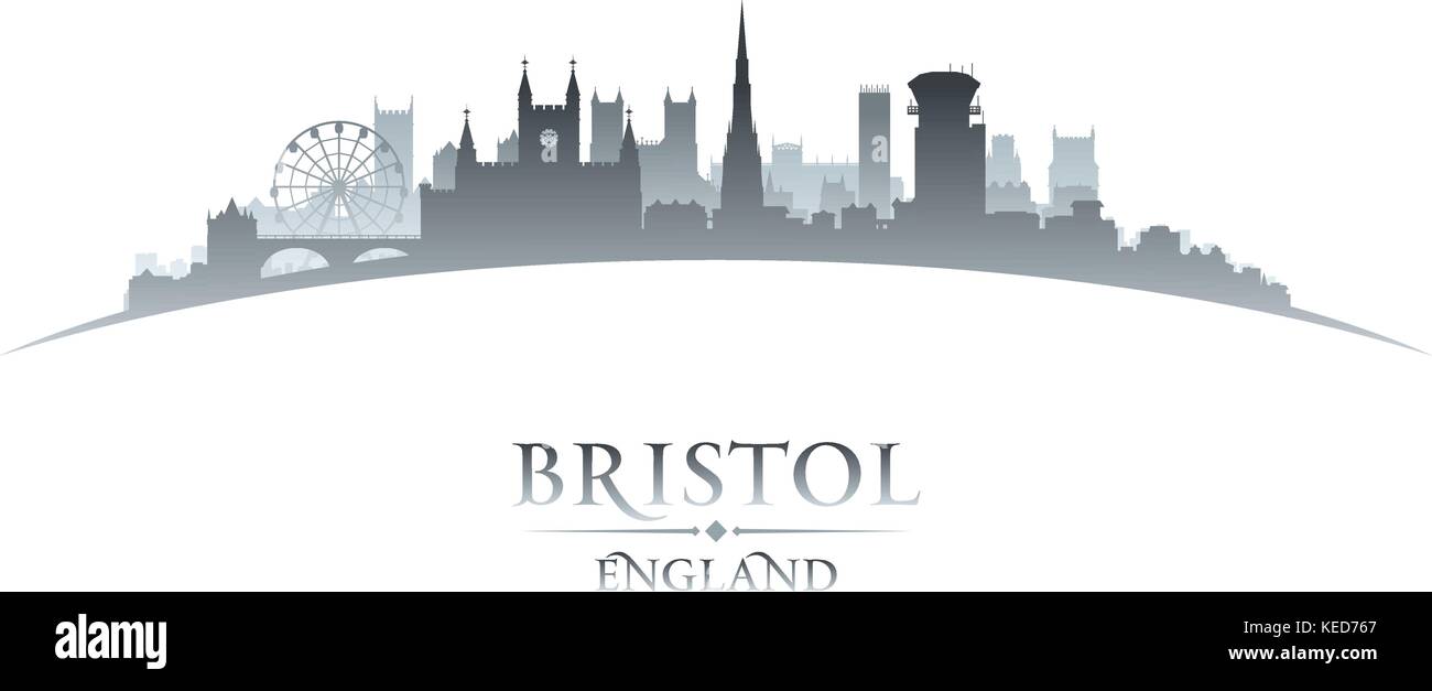 Bristol England Skyline der Stadt Silhouette. Vector Illustration Stock Vektor