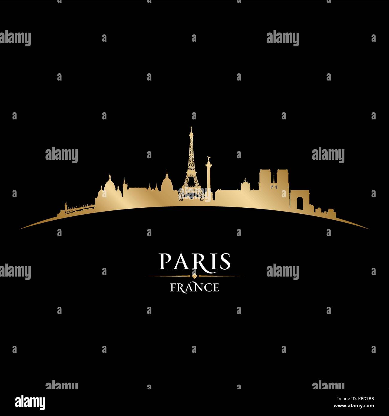 Paris Frankreich Skyline der Stadt Silhouette. Vector Illustration Stock Vektor
