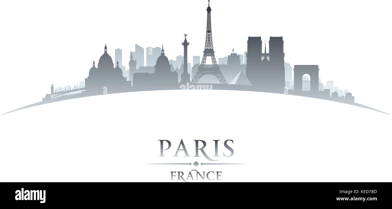 Paris Frankreich Skyline der Stadt Silhouette. Vector Illustration Stock Vektor