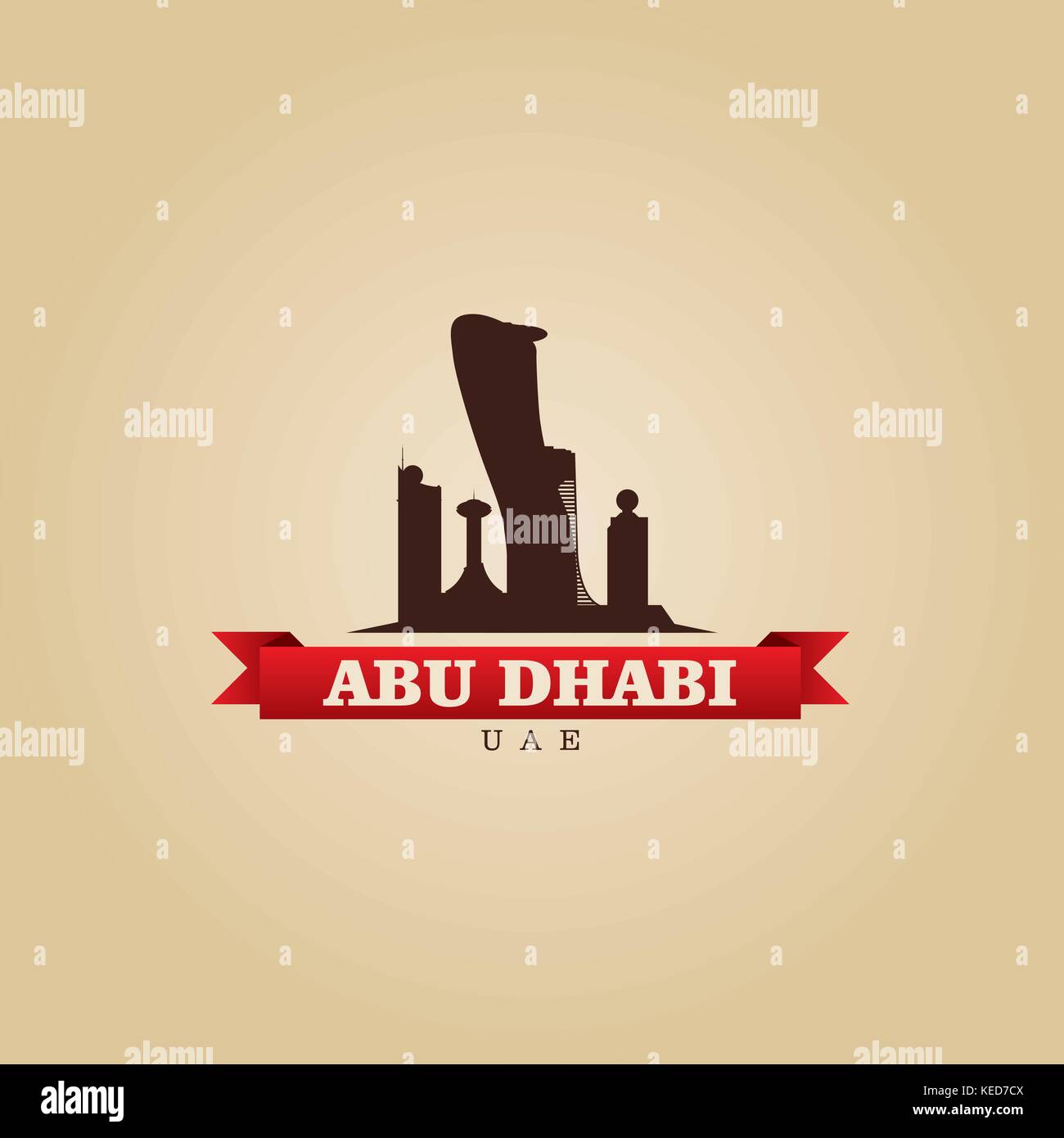 Abu Dhabi VAE Stadt symbol Vektor illustration Stock Vektor