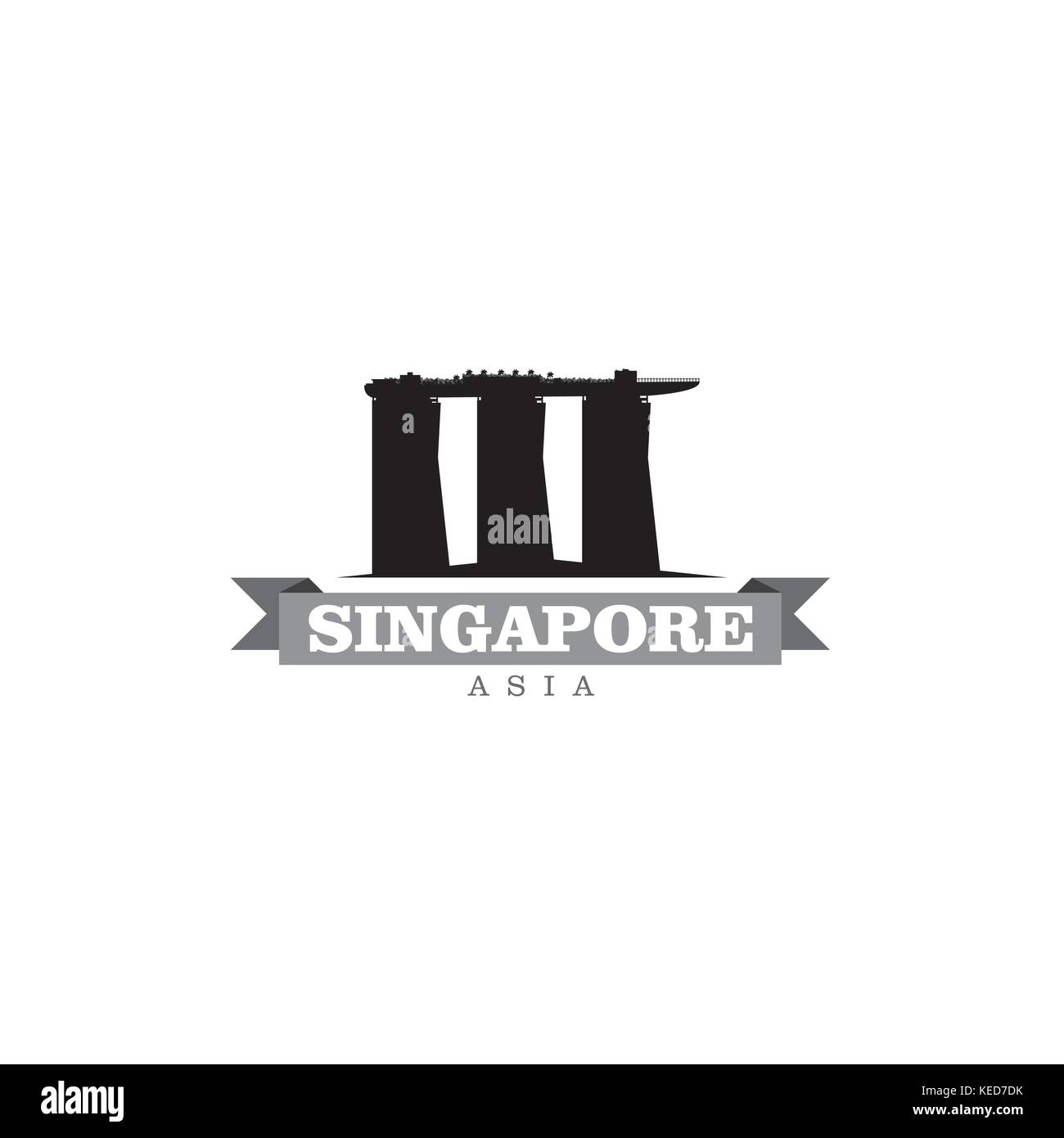 Singapur Asien Stadt symbol Vektor illustration Stock Vektor