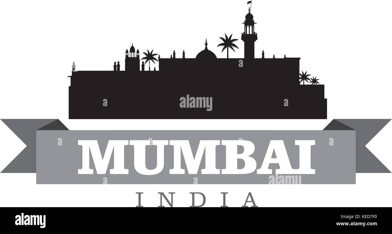 Mumbai Indien Stadt symbol Vektor illustration Stock Vektor