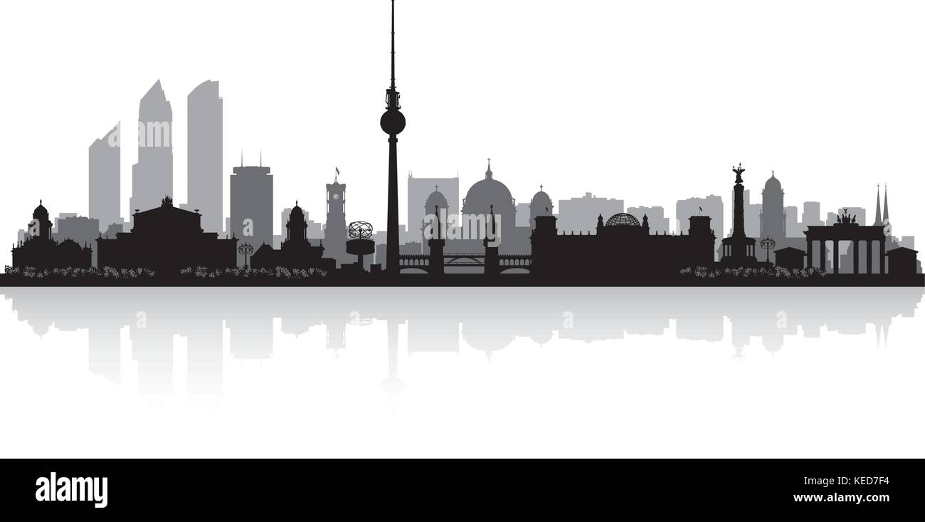 Berlin Deutschland City Skyline Vektor silhouette Abbildung Stock Vektor