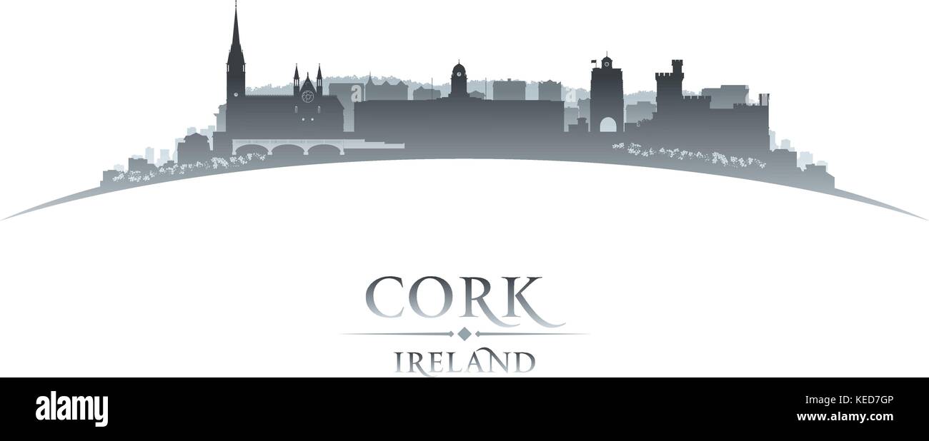 Cork Irland Skyline der Stadt Silhouette. Vector Illustration Stock Vektor