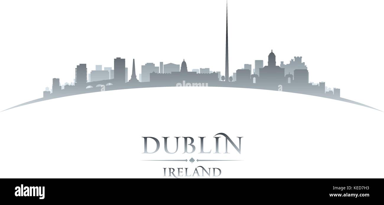 Dublin Irland Skyline der Stadt Silhouette. Vector Illustration Stock Vektor
