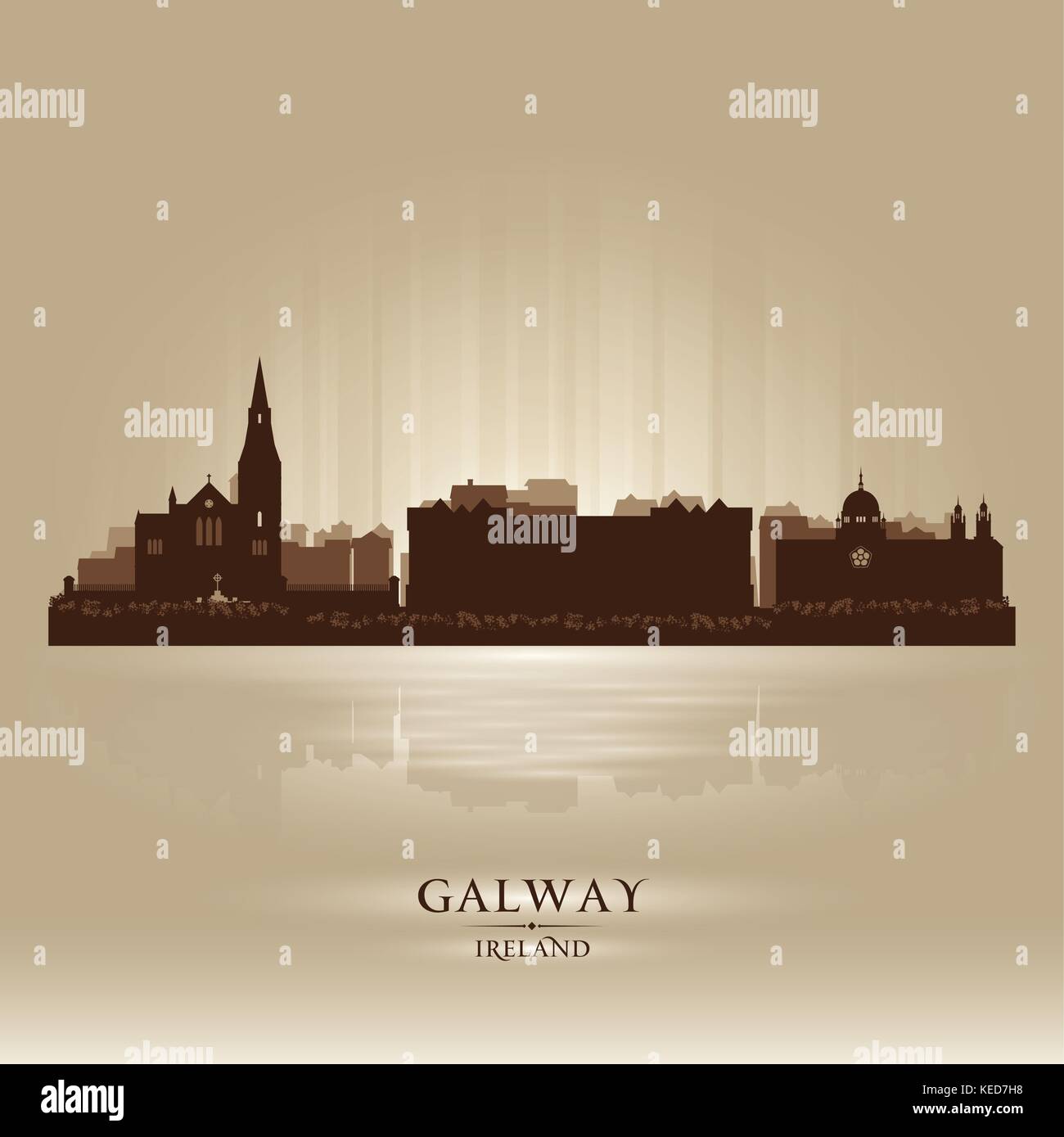 Galway Irland Skyline Stadtsilhouette Stock Vektor