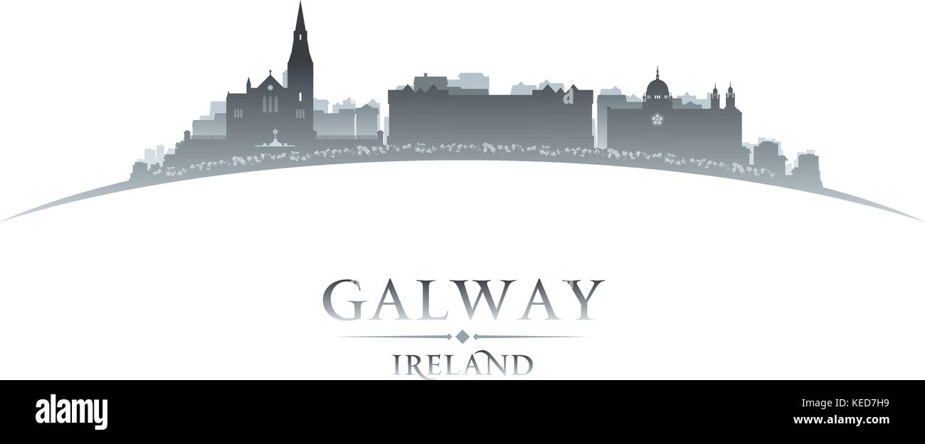 Galway Irland Skyline der Stadt Silhouette. Vector Illustration Stock Vektor