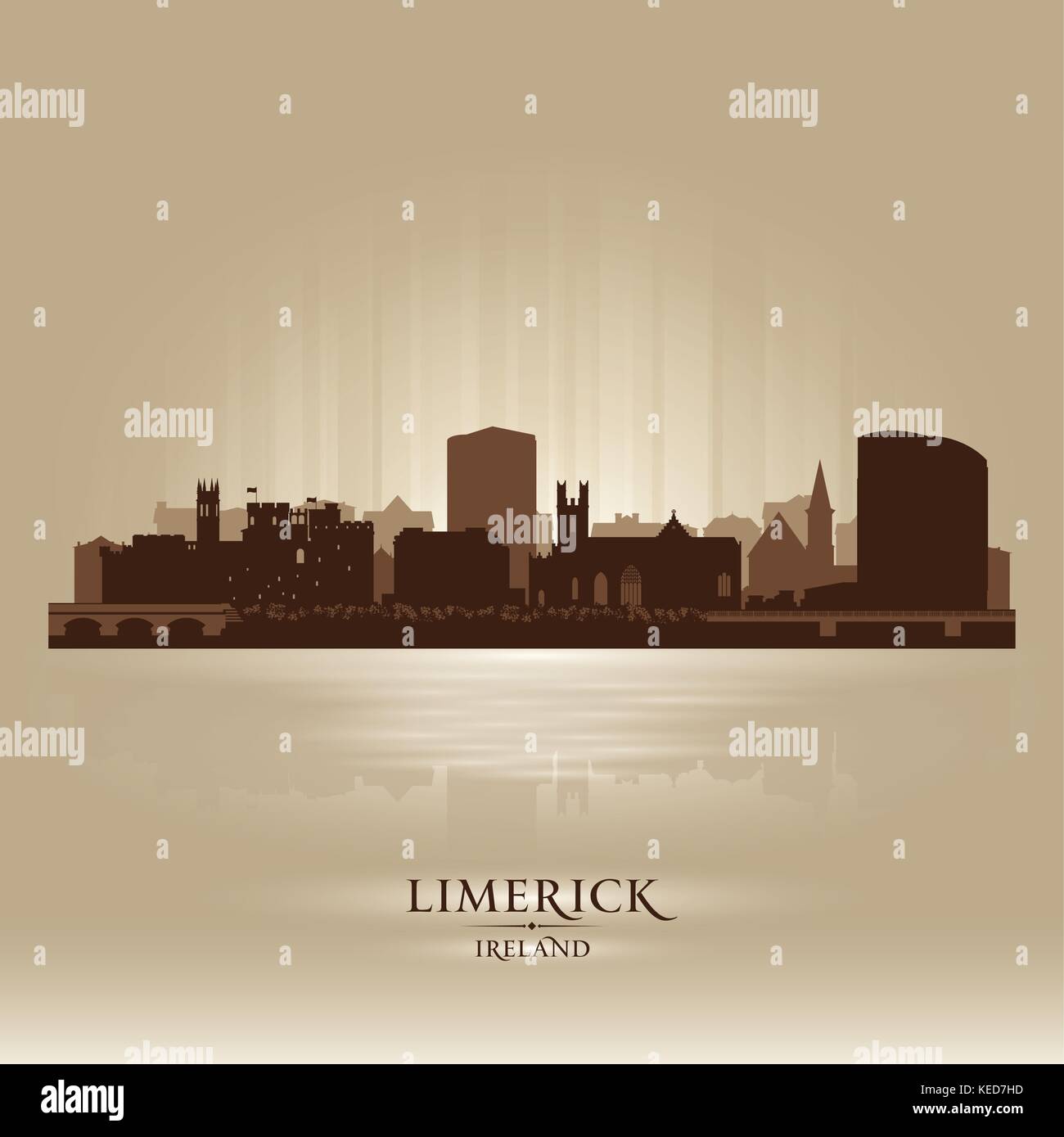 Limerick Irland Skyline Stadtsilhouette Stock Vektor
