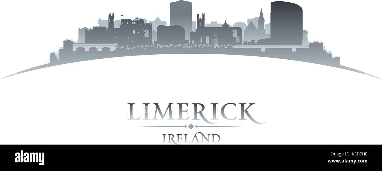 Limerick Irland Skyline der Stadt Silhouette. Vector Illustration Stock Vektor