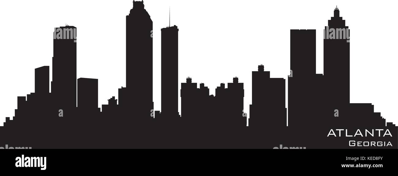 Skyline von Atlanta, Georgia. Detaillierte Vektor silhouette Stock Vektor