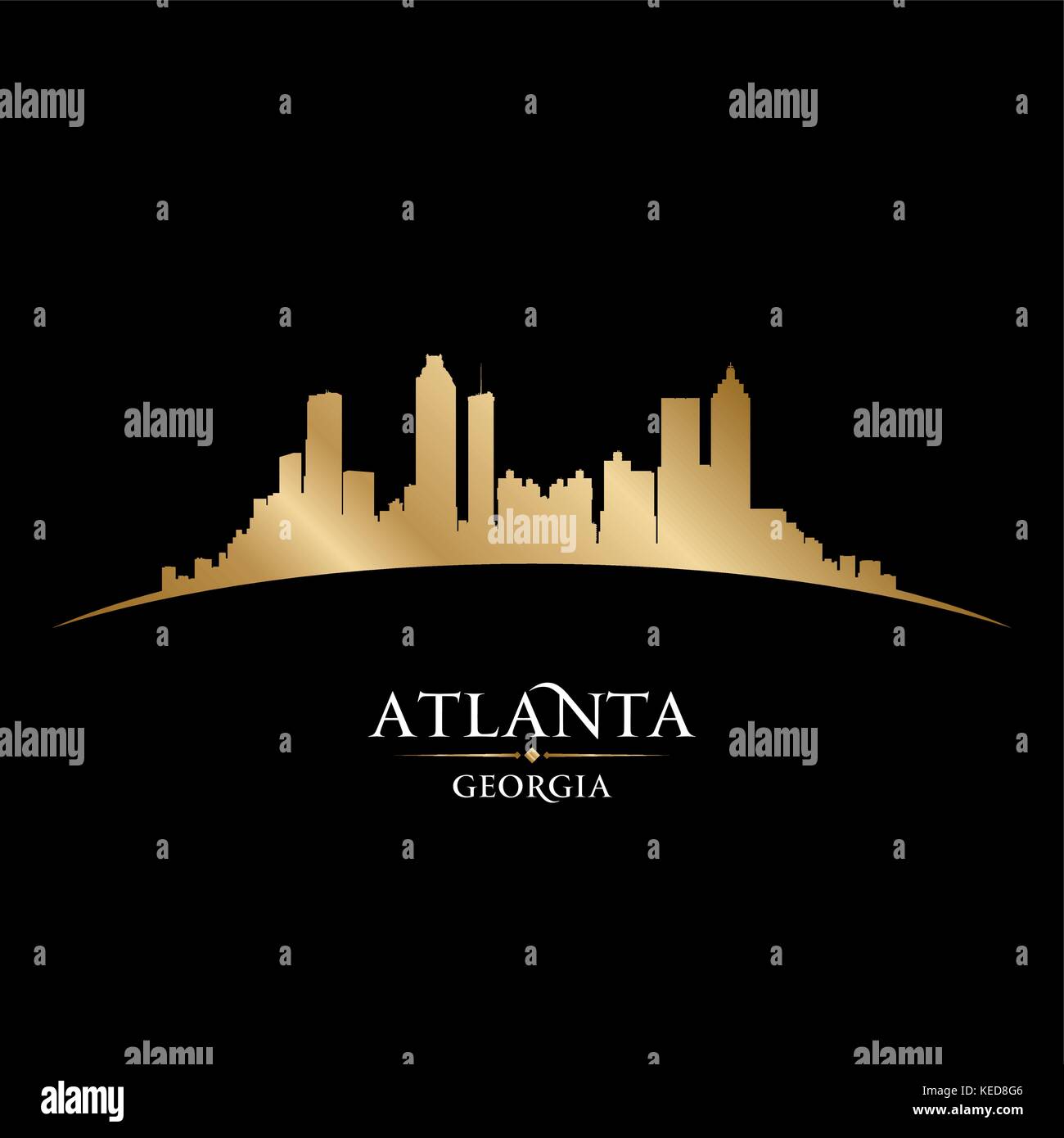 Atlanta Georgia Skyline der Stadt Silhouette. Vector Illustration Stock Vektor