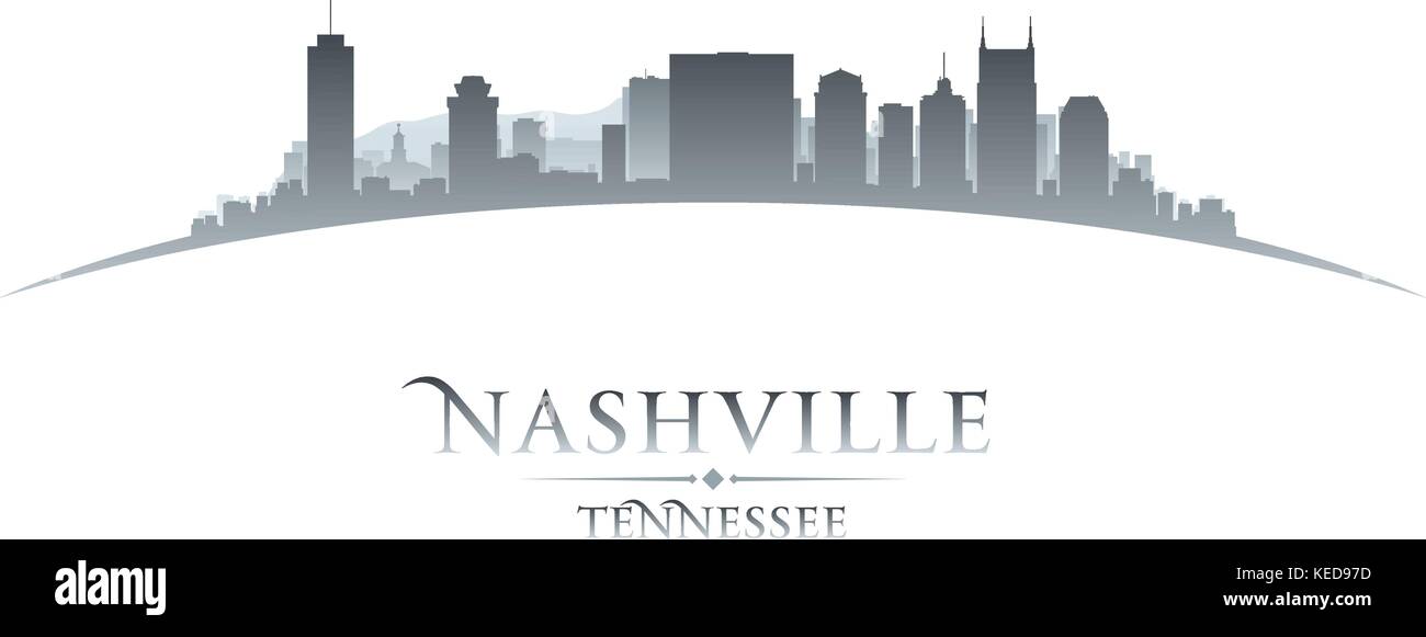 Nashville Tennessee Skyline der Stadt Silhouette. Vector Illustration Stock Vektor