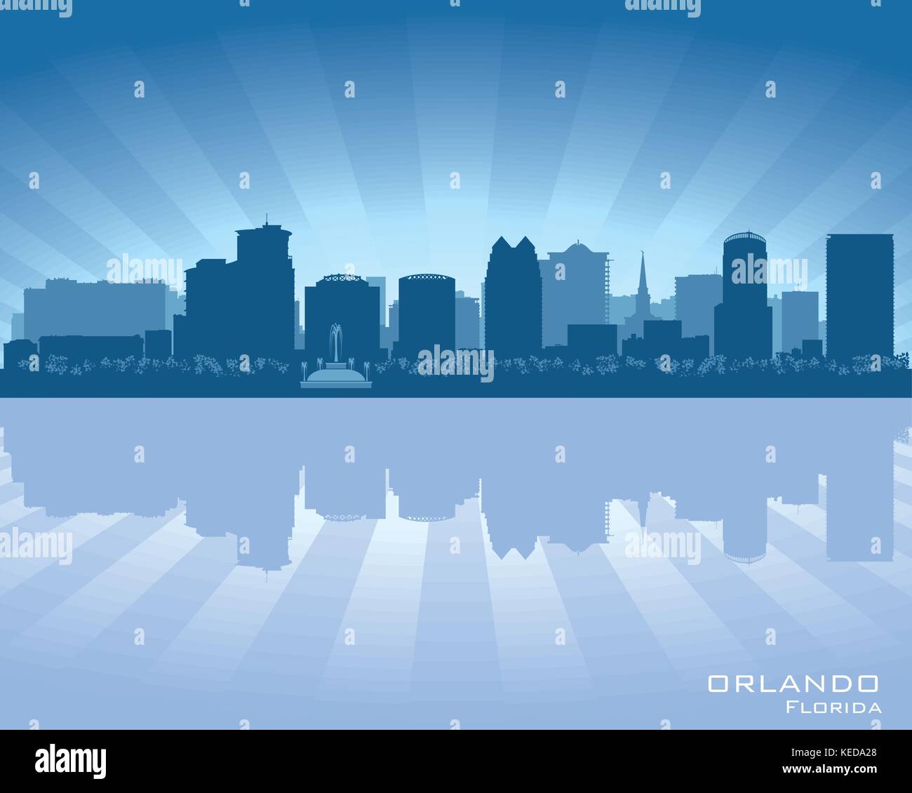 Orlando, Florida Skyline Stadtsilhouette Stock Vektor