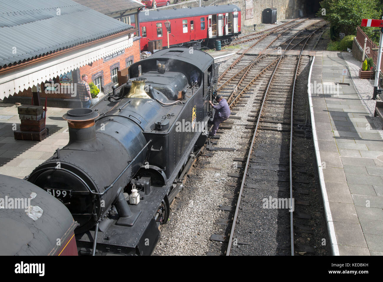 Erbe in Llangollen Railway Station; Wales; Vereinigtes Königreich Stockfoto