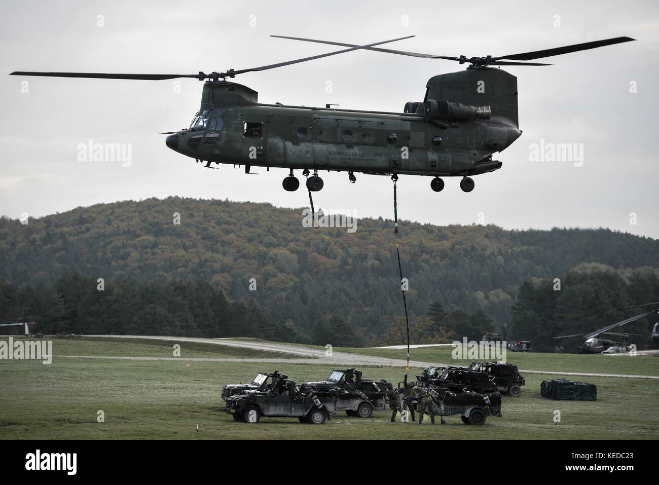 CH-47 Chinook Schlinge Last Betrieb Stockfoto