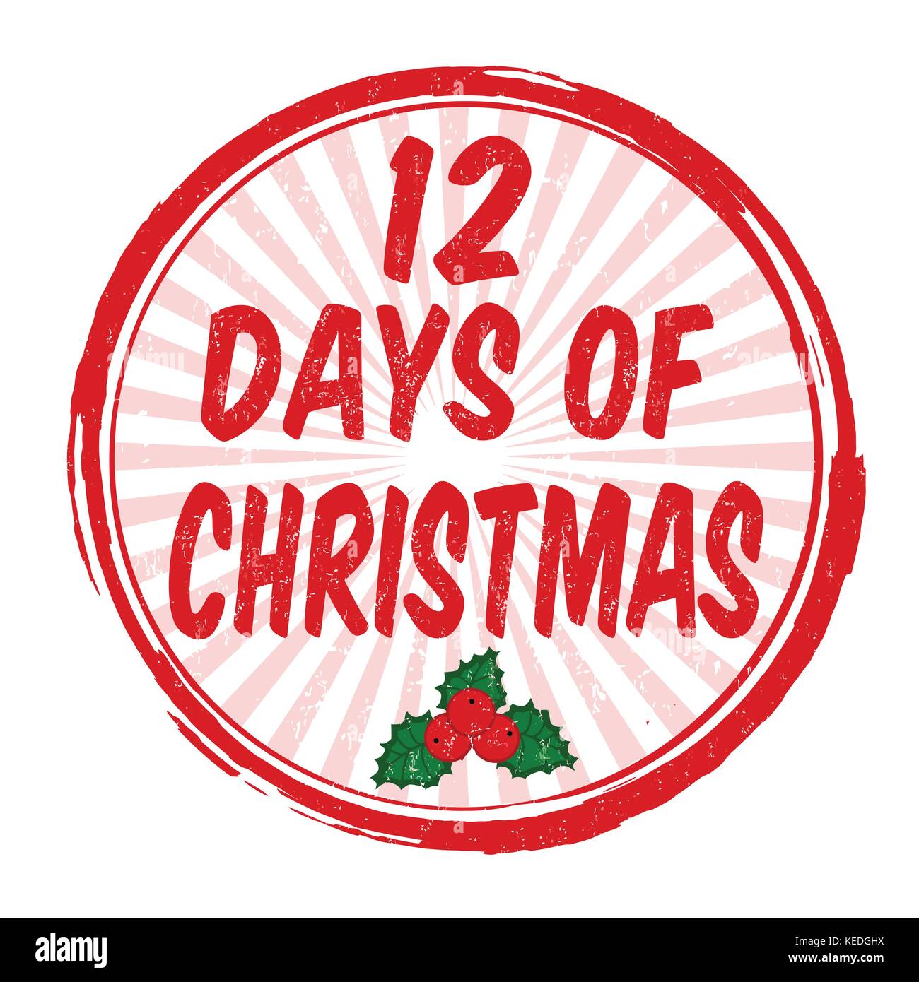 12 Tage von Weihnachten grunge Stempelabdruck auf weißem Hintergrund, Vector Illustration Stock Vektor