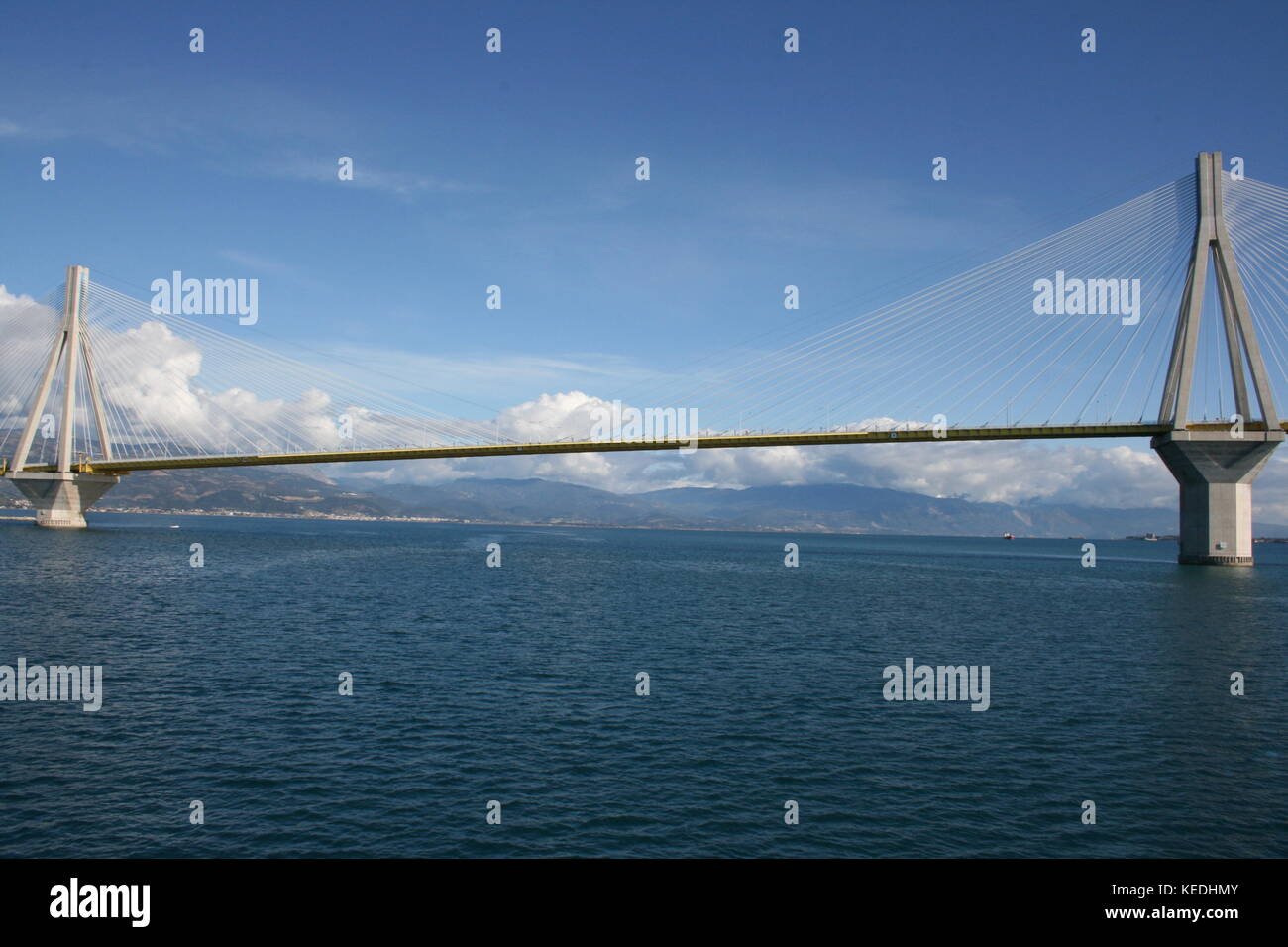 Die rio-antirrio Brücke, Griechenland Stockfoto