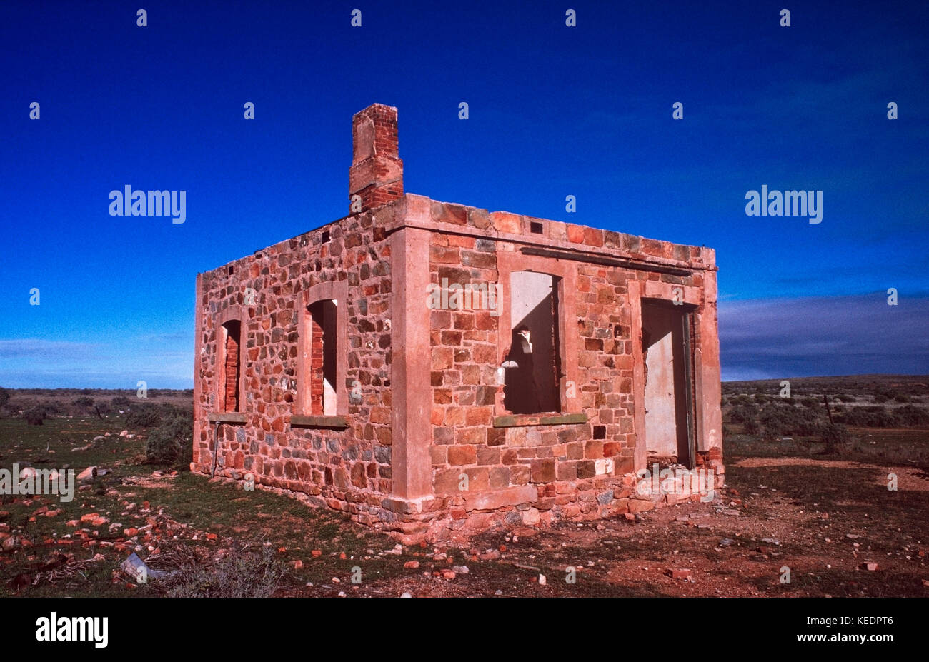 Verlassene Gebäude aus Stein Outback Australien Stockfoto