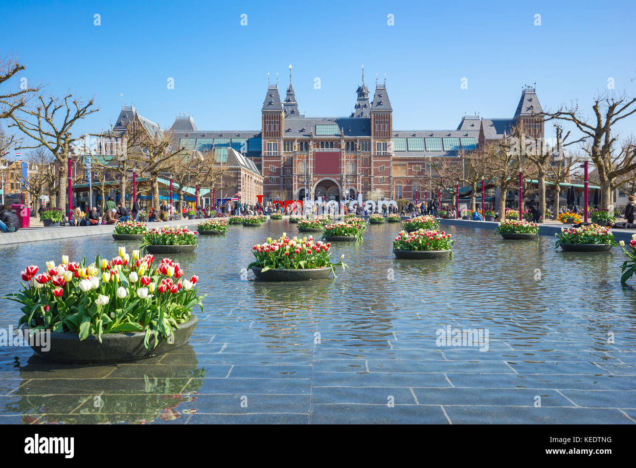 Das Rijksmuseum in Amsterdam, Niederlande. Stockfoto