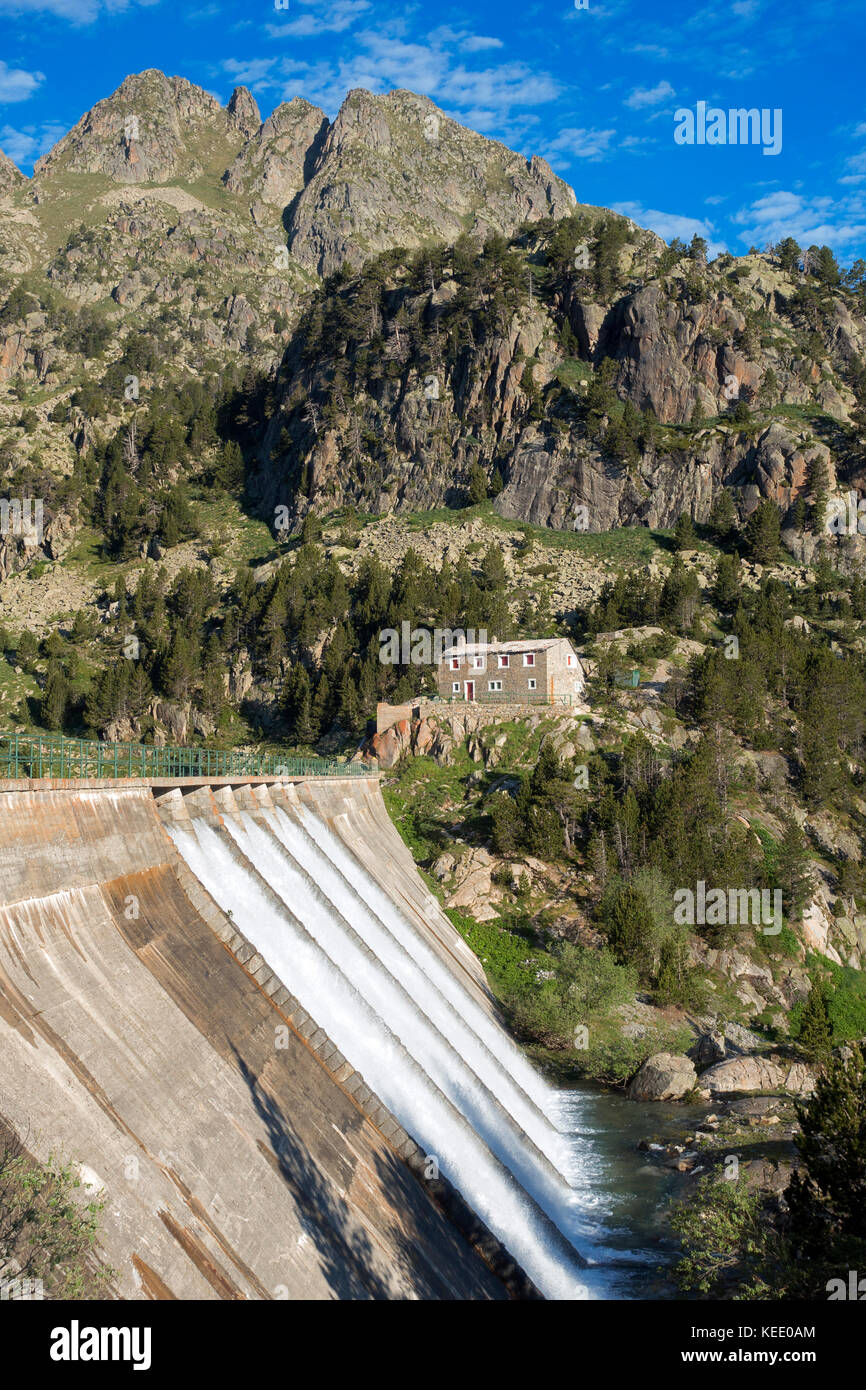 Colomers Mountain Shelter. Nationalpark Aigüestortes. Pyrenäen. Catalunya. Spanien Stockfoto