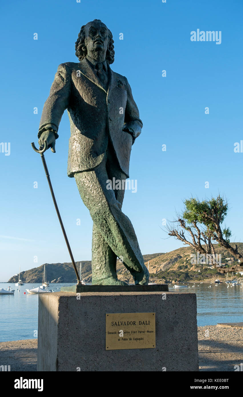 Salvador Dali Statue. Cadaques. Catalunya. Spanien Stockfoto