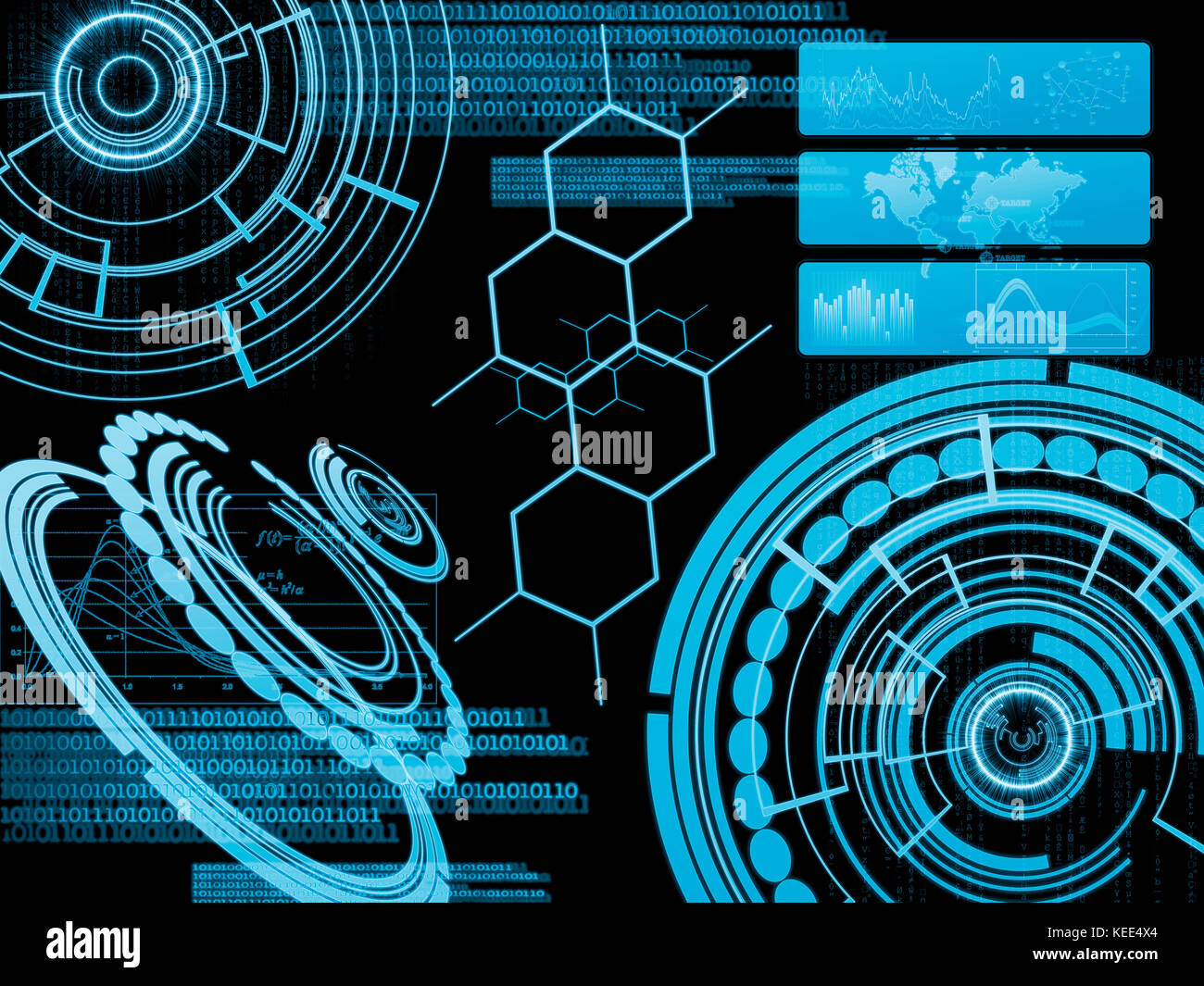 Cyber hud als elektronische und futuristischen Touch interface Laserlicht verwendet Stockfoto