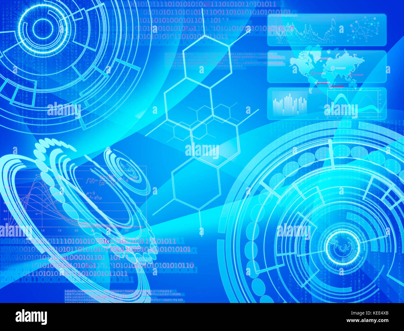 Cyber hud als elektronische und futuristischen Touch interface Laserlicht verwendet Stockfoto