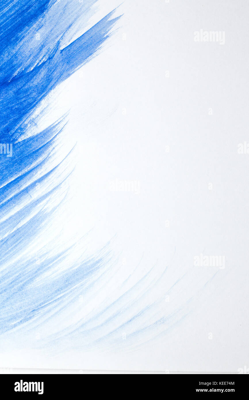 Helle aquarell Blau tropft Fleck. Abstrakte Darstellung auf einem weißen Hintergrund. Banner für Text, grunge Element für Dekoration. . Stockfoto