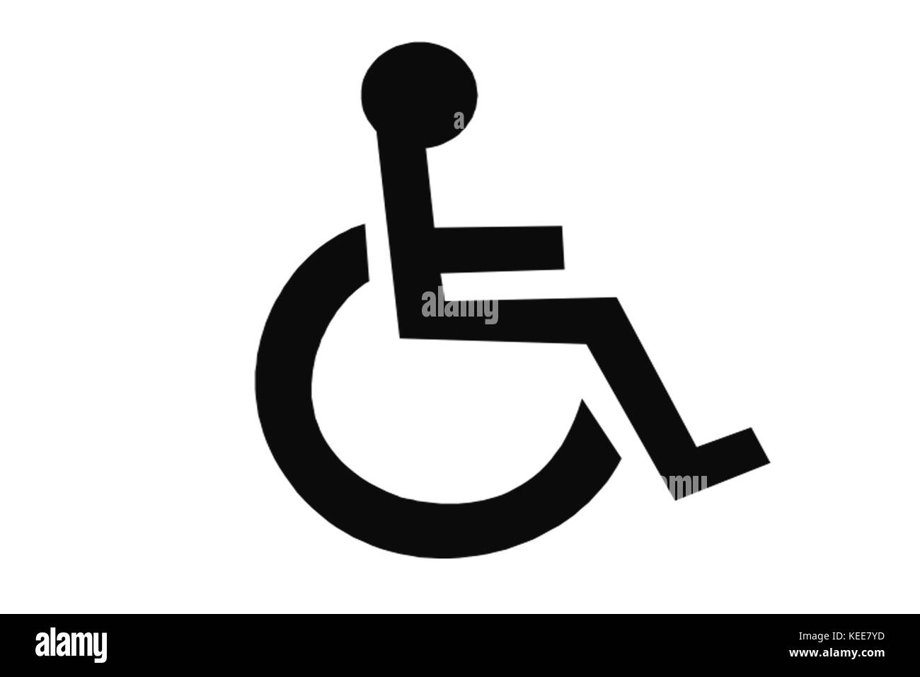 Behinderung behinderte Person im Rollstuhl oder ungültige Stuhl auf weißem Hintergrund Stockfoto