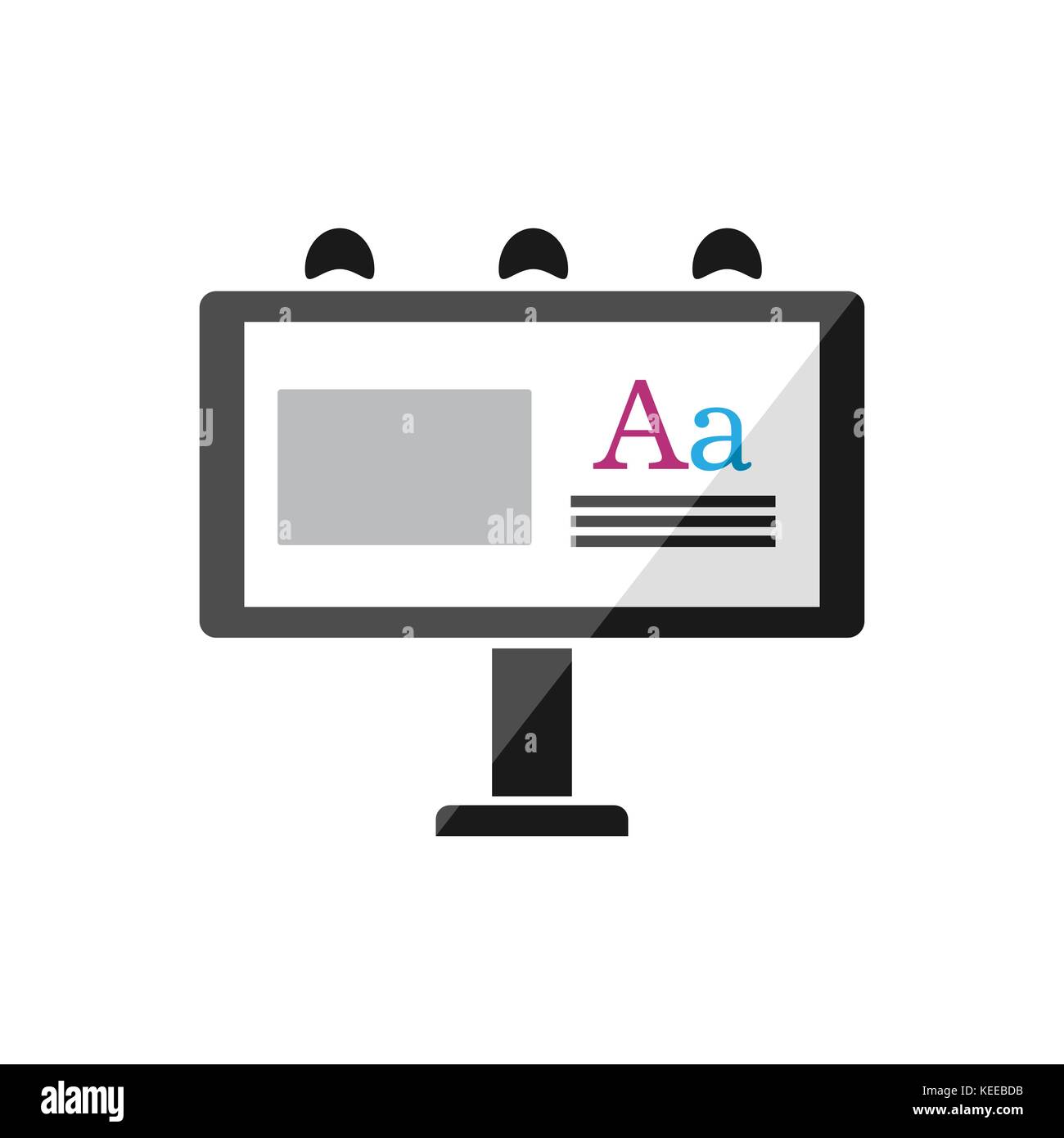 Reklametafeln Werbung Symbol auf weißem Hintergrund. Vector Illustration Stock Vektor