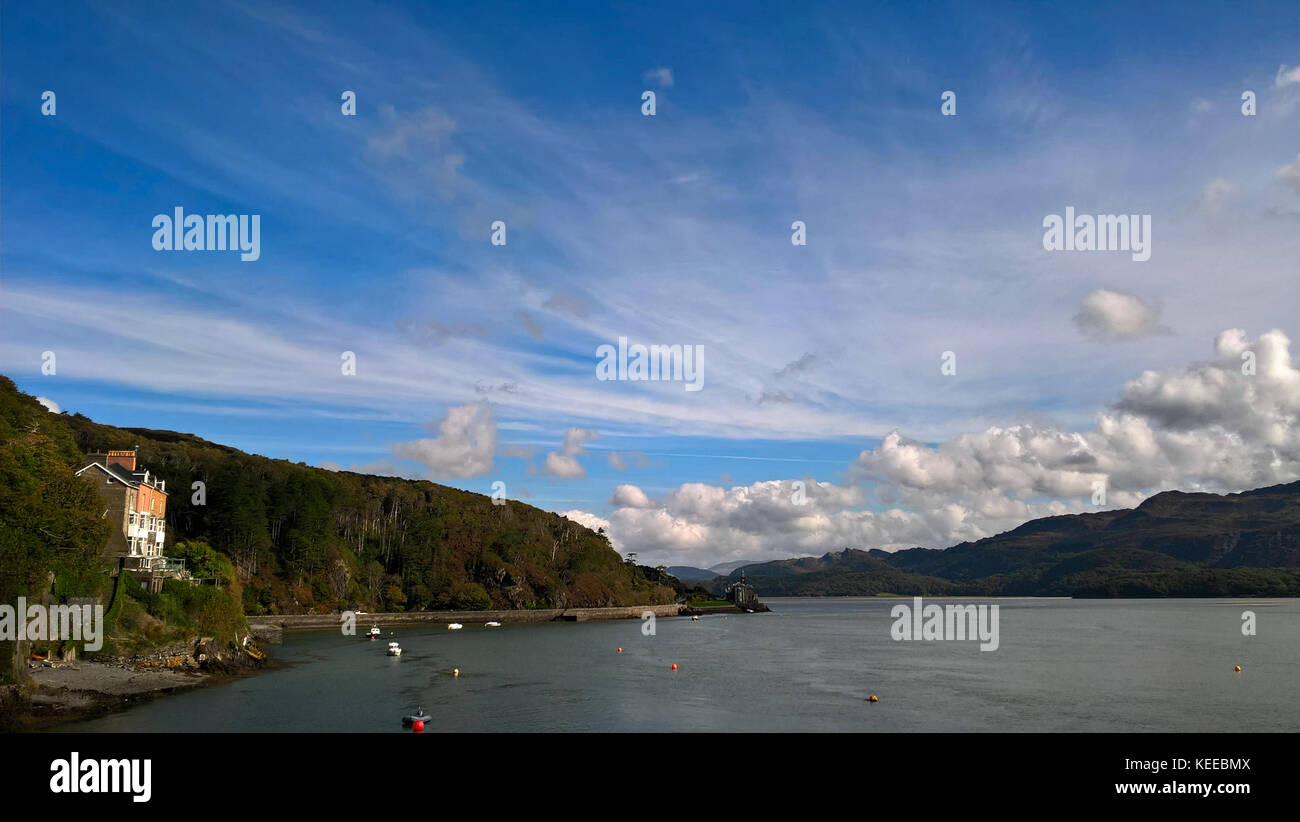 Mawddach-Mündung aus Barmouth Wales, Großbritannien Stockfoto