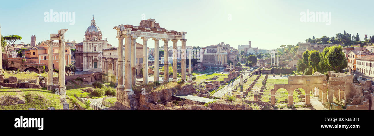 Forum Romanum Blick aus dem Kapitol in Italien, Rom. panorama Stockfoto