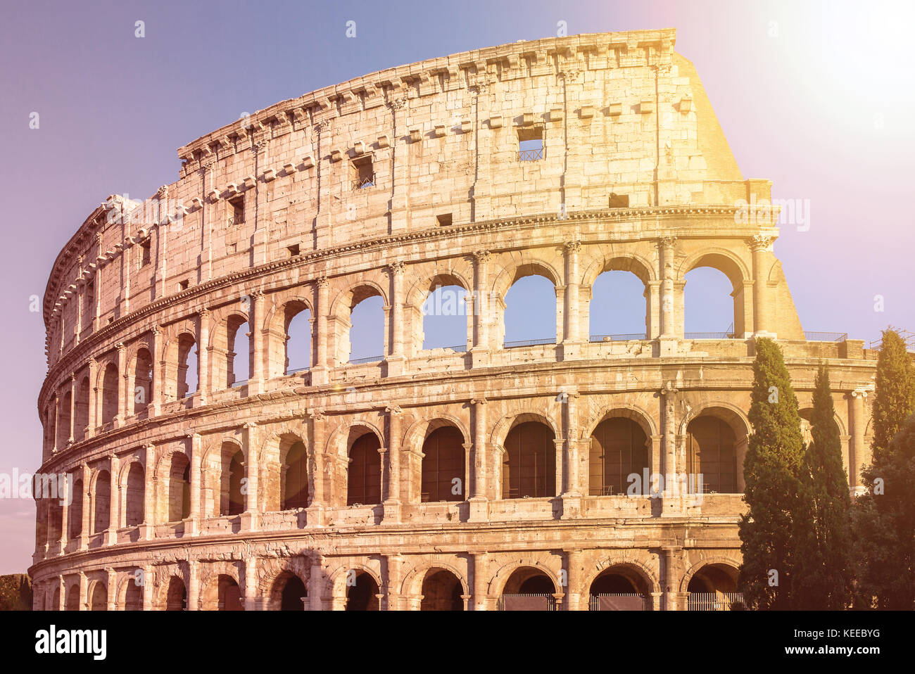 Sunrise Kolosseum in Rom, Italien Stockfoto