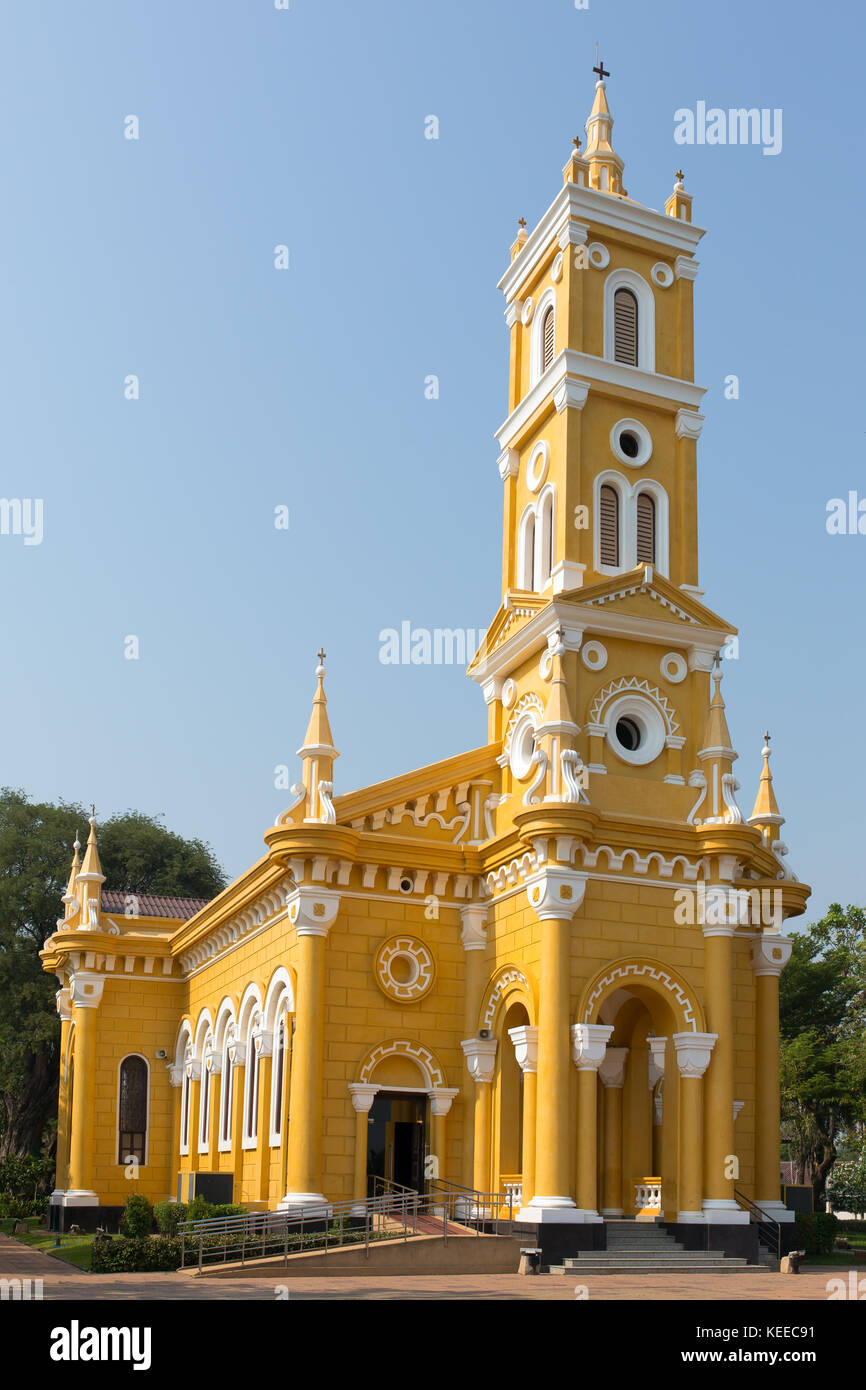 Katholische Kirche St. Joseph in Ayutthaya, Thailand. Stockfoto