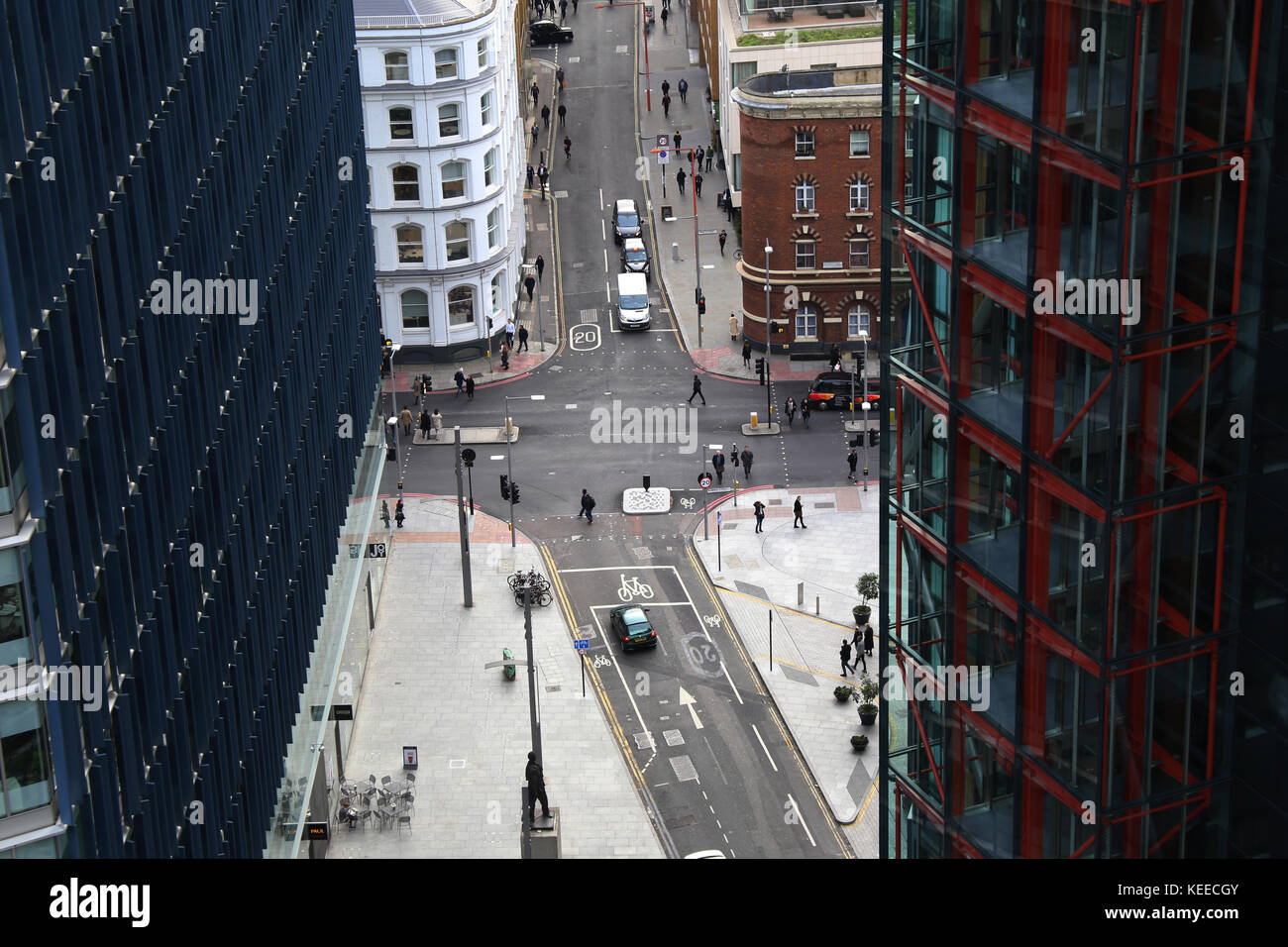 Londoner Straßen von oben Stockfoto
