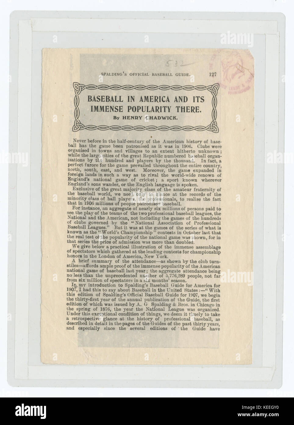 Auf der Games e Voll. Rasterung von Halbtönen von Spalding Offizielle baseball Guide, 1906 (Nypl b 13537024 56462) Stockfoto