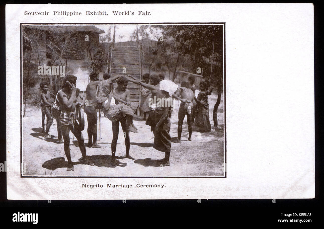Negrito Eheschließung. (Postkarte von World's Fair 1904) Stockfoto