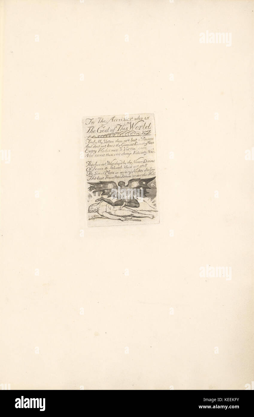 William Blake für die Geschlechter die Tore des Paradieses, Platte 19, dem Ankläger. . . . (Bentley 21) Stockfoto