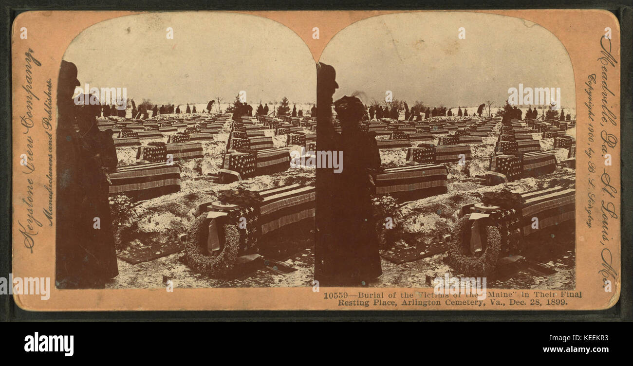 Die Beerdigung der Opfer der MAine in ihre letzte Ruhestätte, Arlington Friedhof, Va., Nov. 28, 1899, von Robert N. Dennis Sammlung von stereoskopische Ansichten Stockfoto