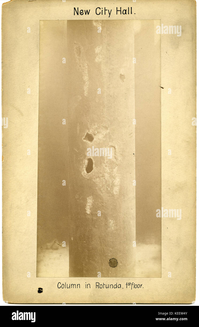 Neues Rathaus. Spalte in der Rotunde, 1.Stock. Stockfoto