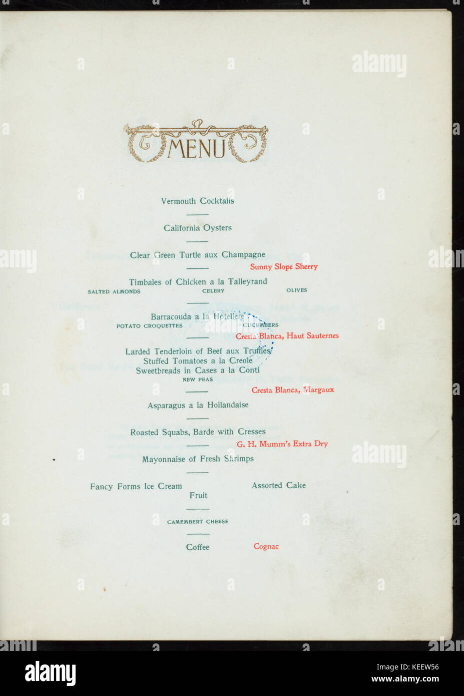 Siebzehnter Jahresbericht Abendessen (Durch) DES HOTEL MÄNNER GEGENSEITIGEN NUTZEN ASSOCIATION DER VEREINIGTEN STAATEN (at) HOTEL DEL CORONADO, San Diego County, CA (warm gehalten ;) (NYPL Hades 270751 4000003710) Stockfoto