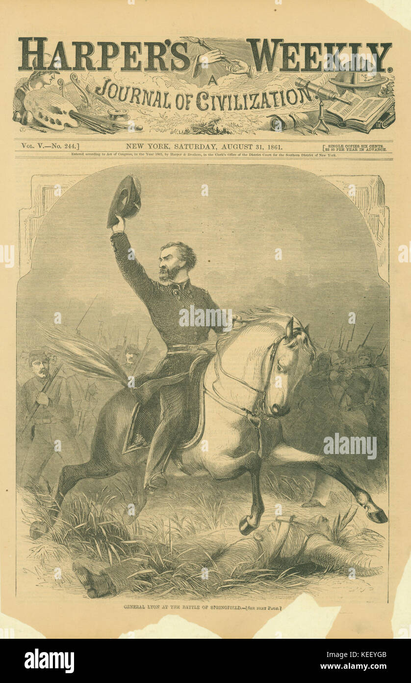 Allgemeine Lyon in der Schlacht von Springfield. Stockfoto